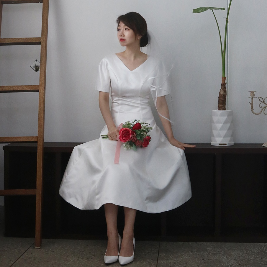 (자체제작) 라라리빠 소피아 새틴 셀프웨딩드레스 반팔 코르셋 원피스, 솔직 사용 후기와 추천 이유