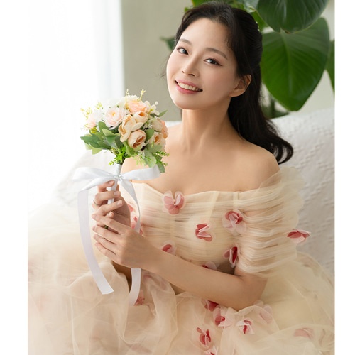 로즈 아이보리 캉캉 유색드레스 대여, 스튜디오 웨딩드레스 추천